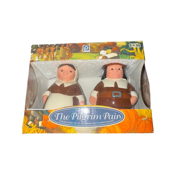 Vintage 2005 Publix The Pilgrim Pair Collectible Salt & Pepper Shakers - Picture 1 of 5